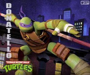 Puzzle Donatello, το όπλο αυτής της χελώνας Ninja είναι η ιαπωνική μεγάλη ραβδί Bo